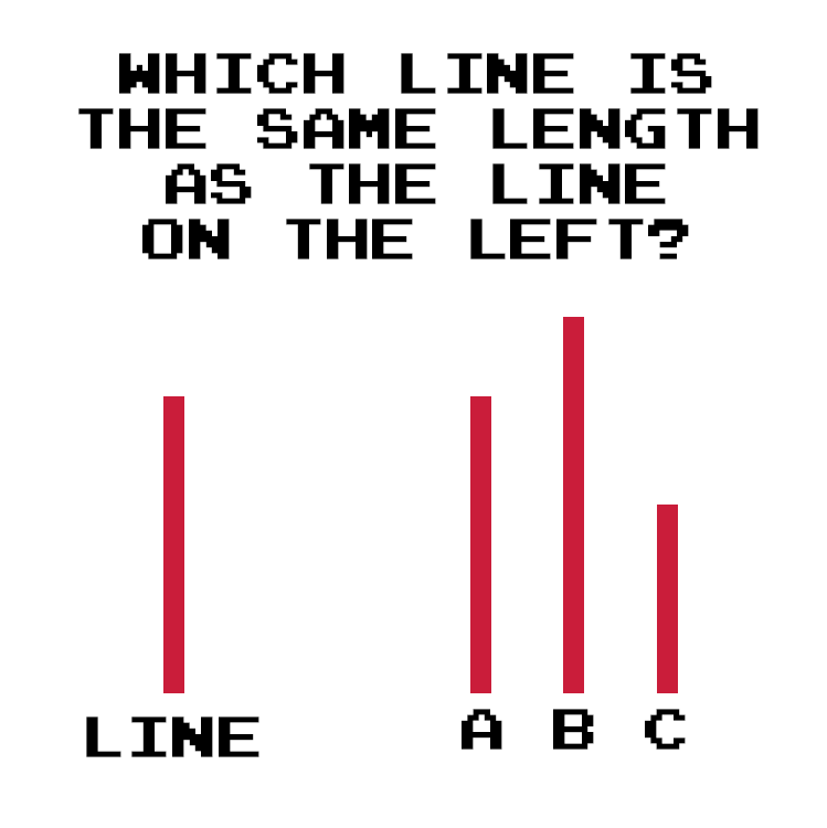 Asch experiment. 4 lines