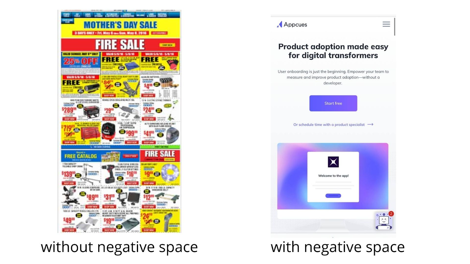 the use of negative space as a design pattern