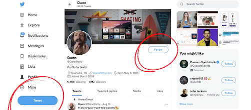 The old following button
