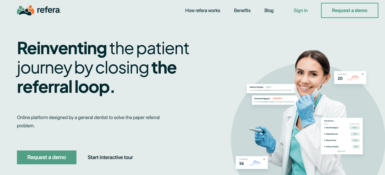 Refera landing page