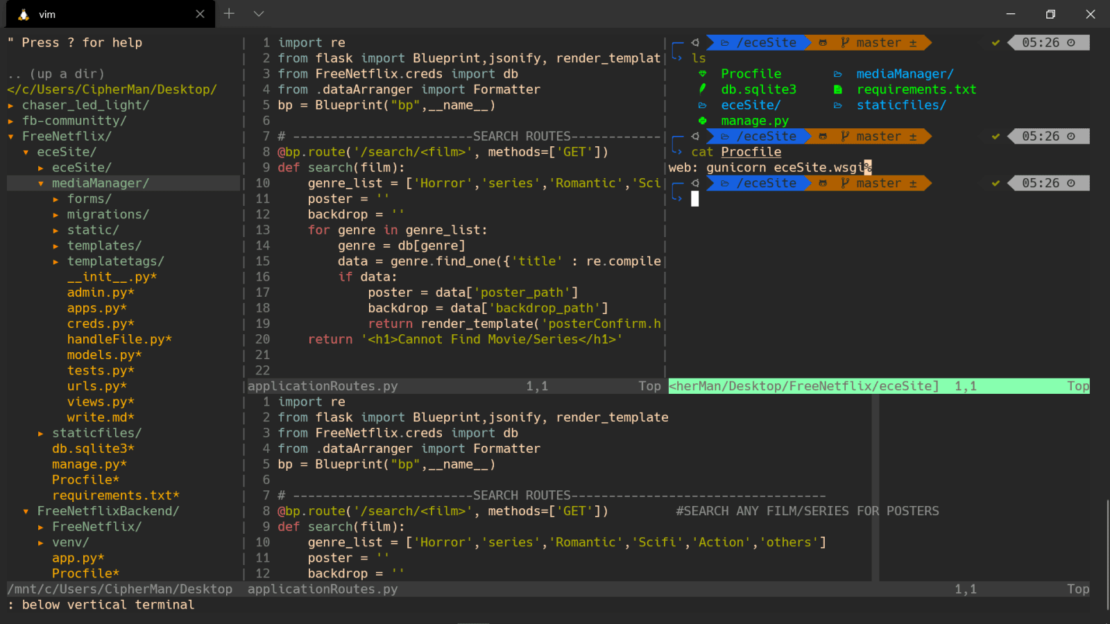 designing tools for software developers. Vim UI