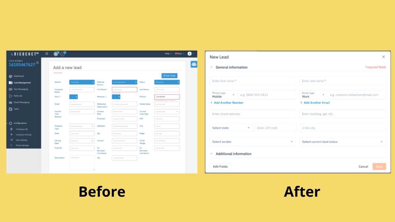 CRM redesign example