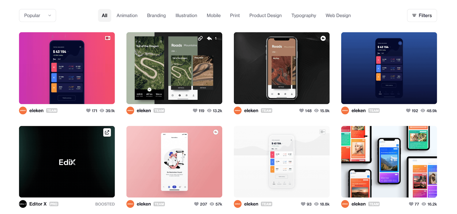 hire UI developers on Dribbble
