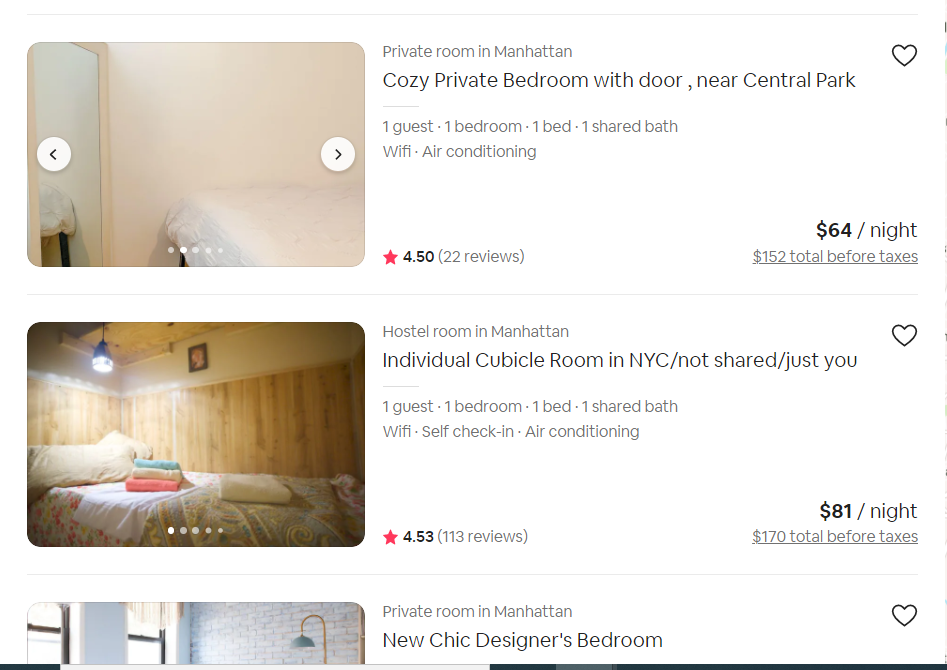 quick scan option at Airbnb