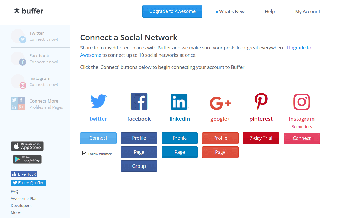 Buffer upgrade reminder design