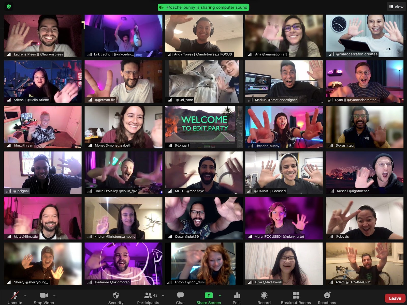 zoom party onboarding new designers