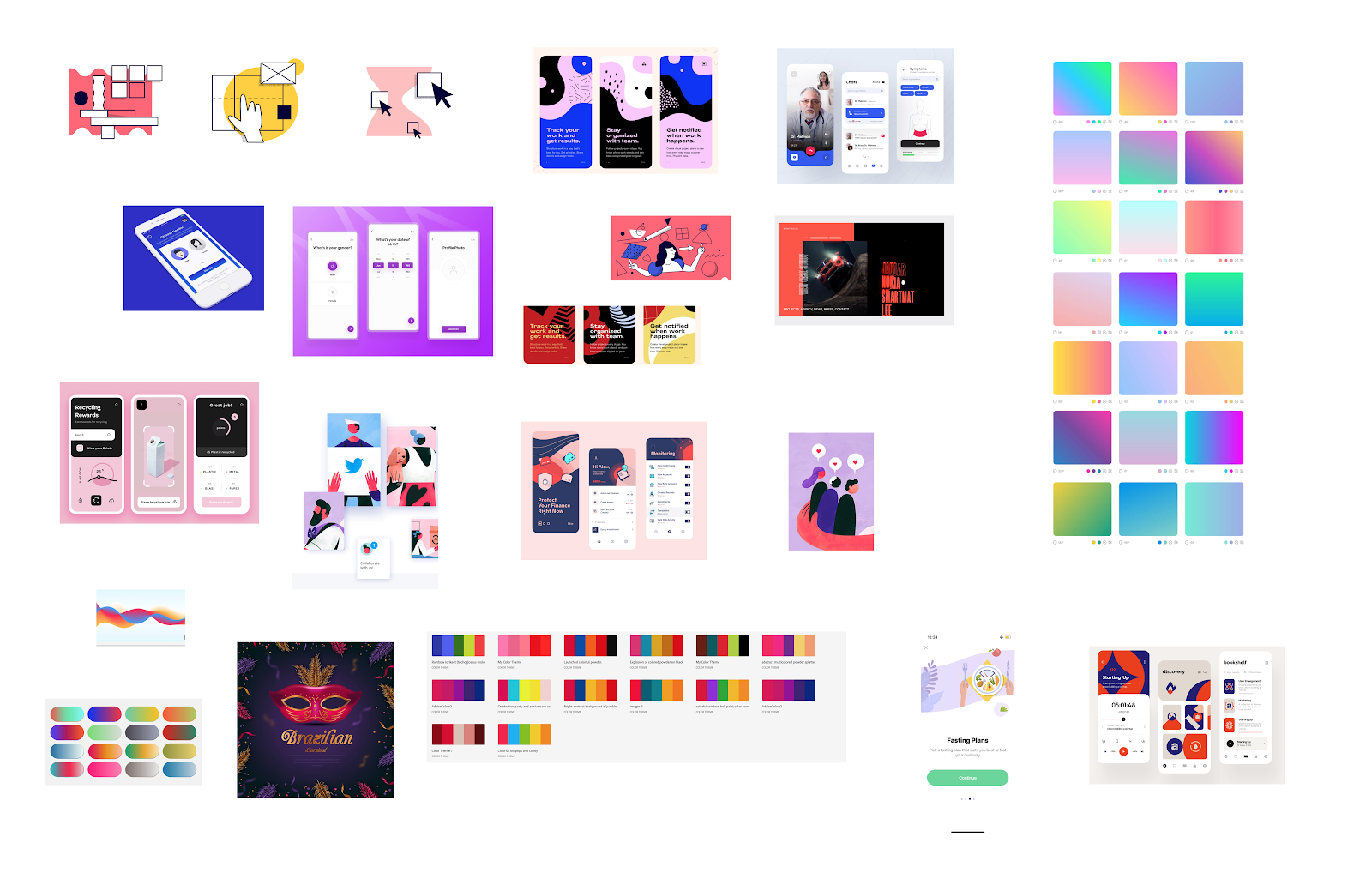 using moodboard to create a visual design for a mobile app
