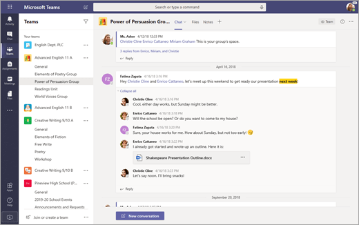 Using Microsoft Teams as a team communication tool