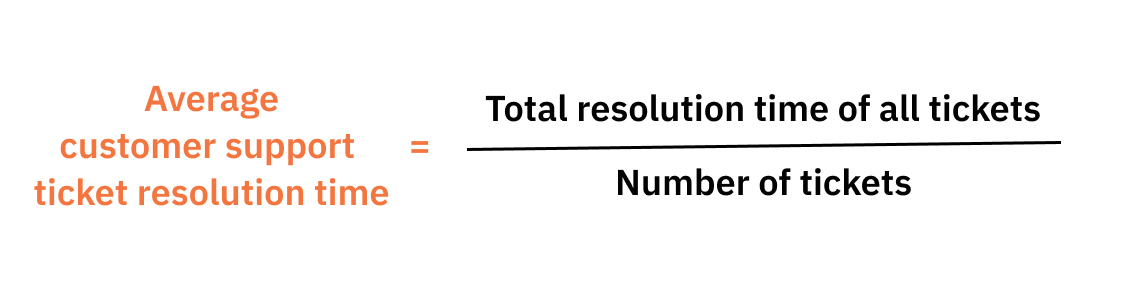 product managements kpis. Average customer support ticket resolution time = Total resolution time of all tickets No of tickets