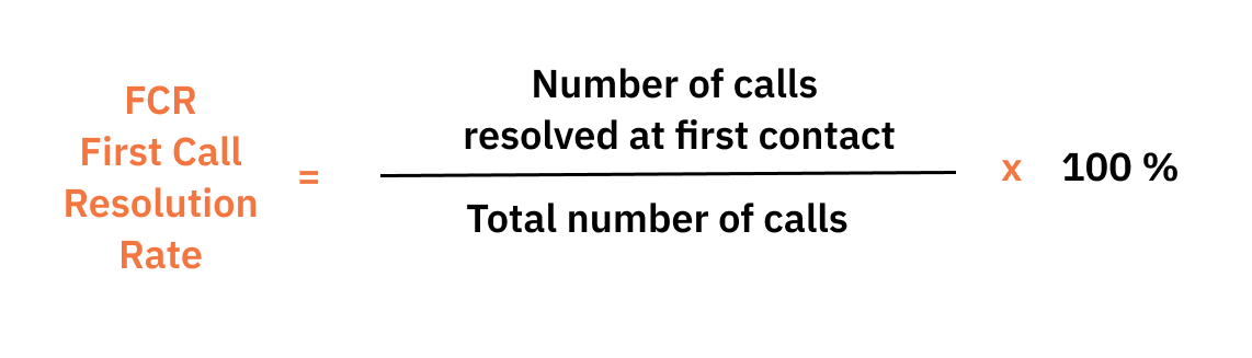 product managements kpis. FCR First call resolution rate = No of calls resolved at first contact / Total No of calls x 100%