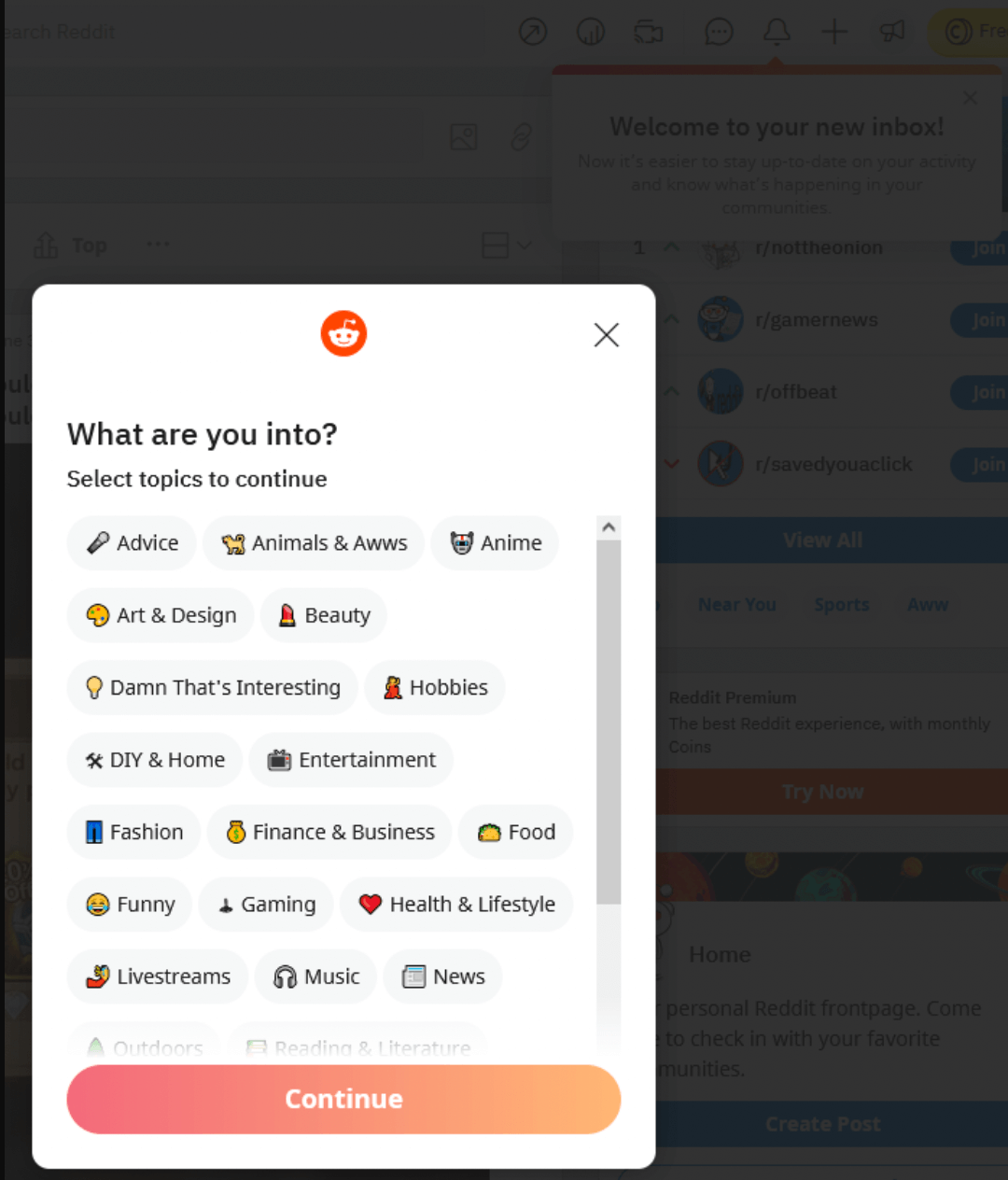 What are you into pop-up customizes UX for Reddit users