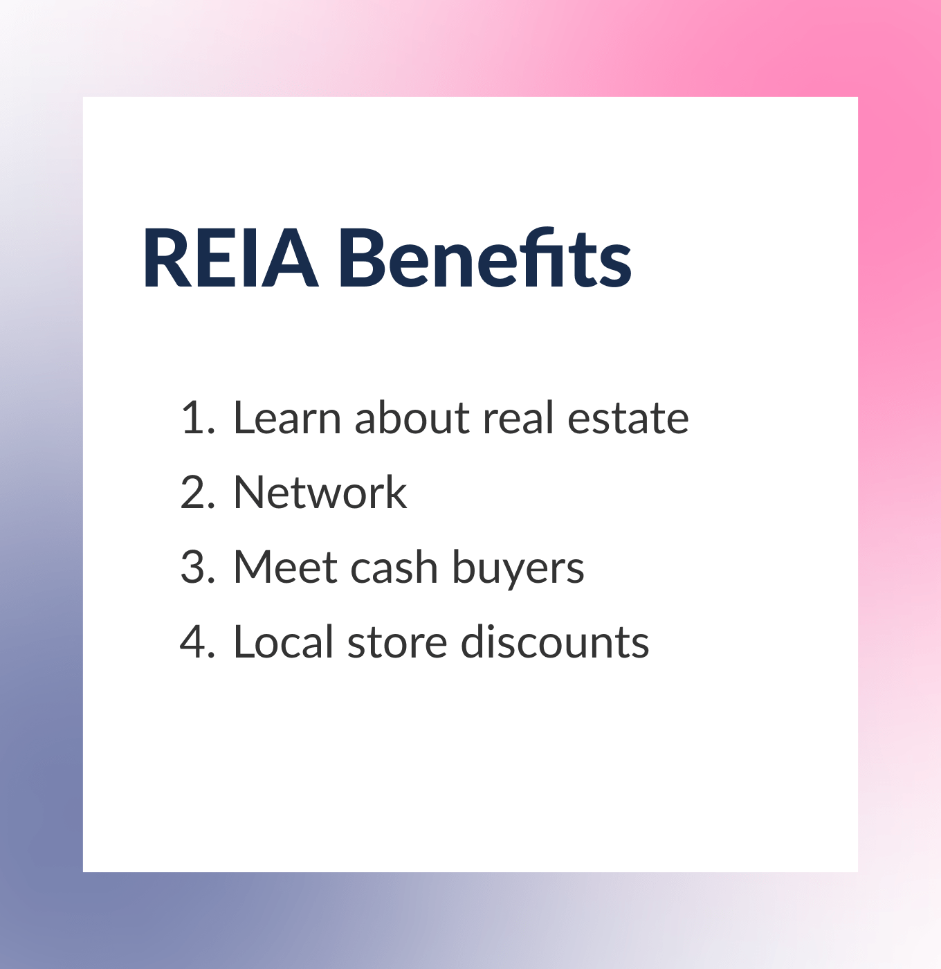 REIA benefits