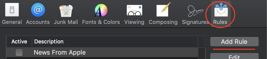 Filtering your Apple Mail emails for your LACRM notifications