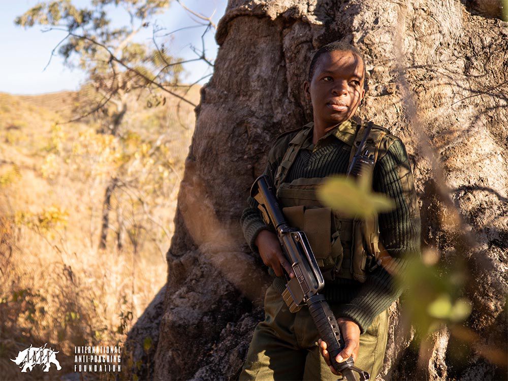 Akashinga Ranger on patrol