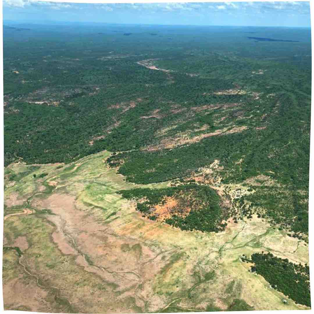 Helicopter view of Zambezi Valley