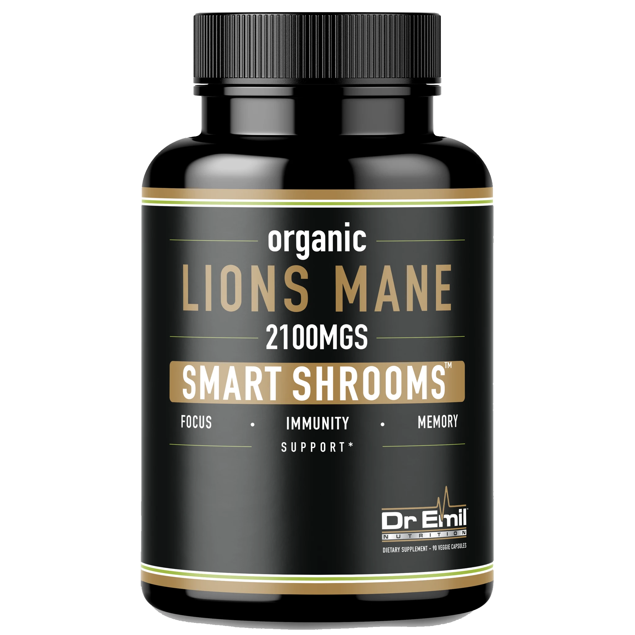 Lions Mane Mushroom Capsules - 2100mgs of Certified Organic Lions Mane ...