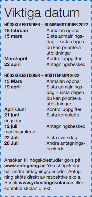 Viktiga datum