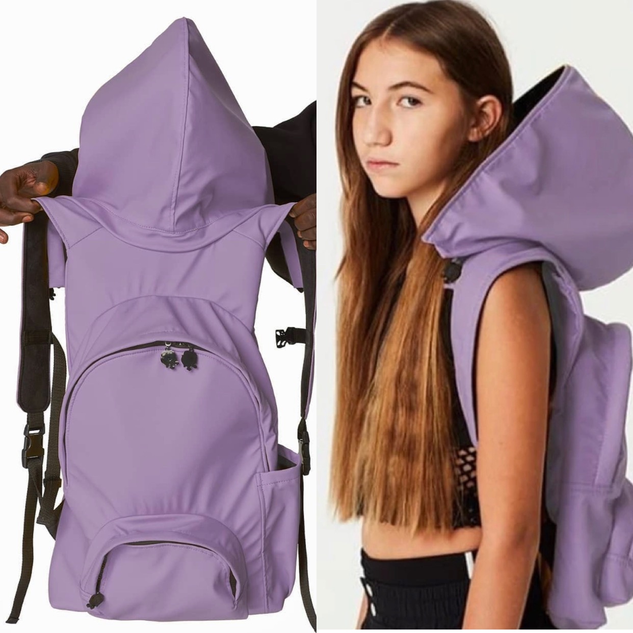 backpack with a hood