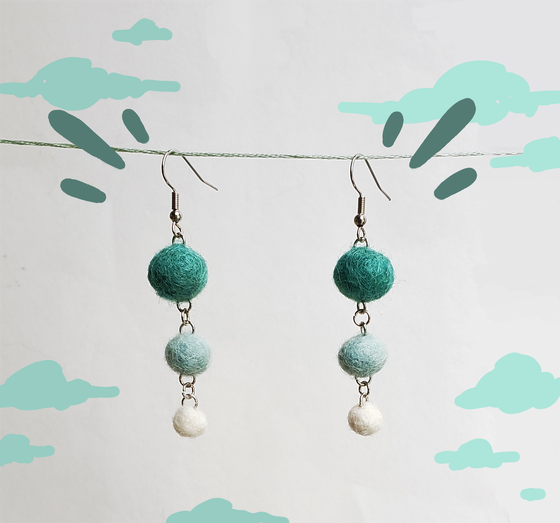 Image 5 - Felted ball earrings
