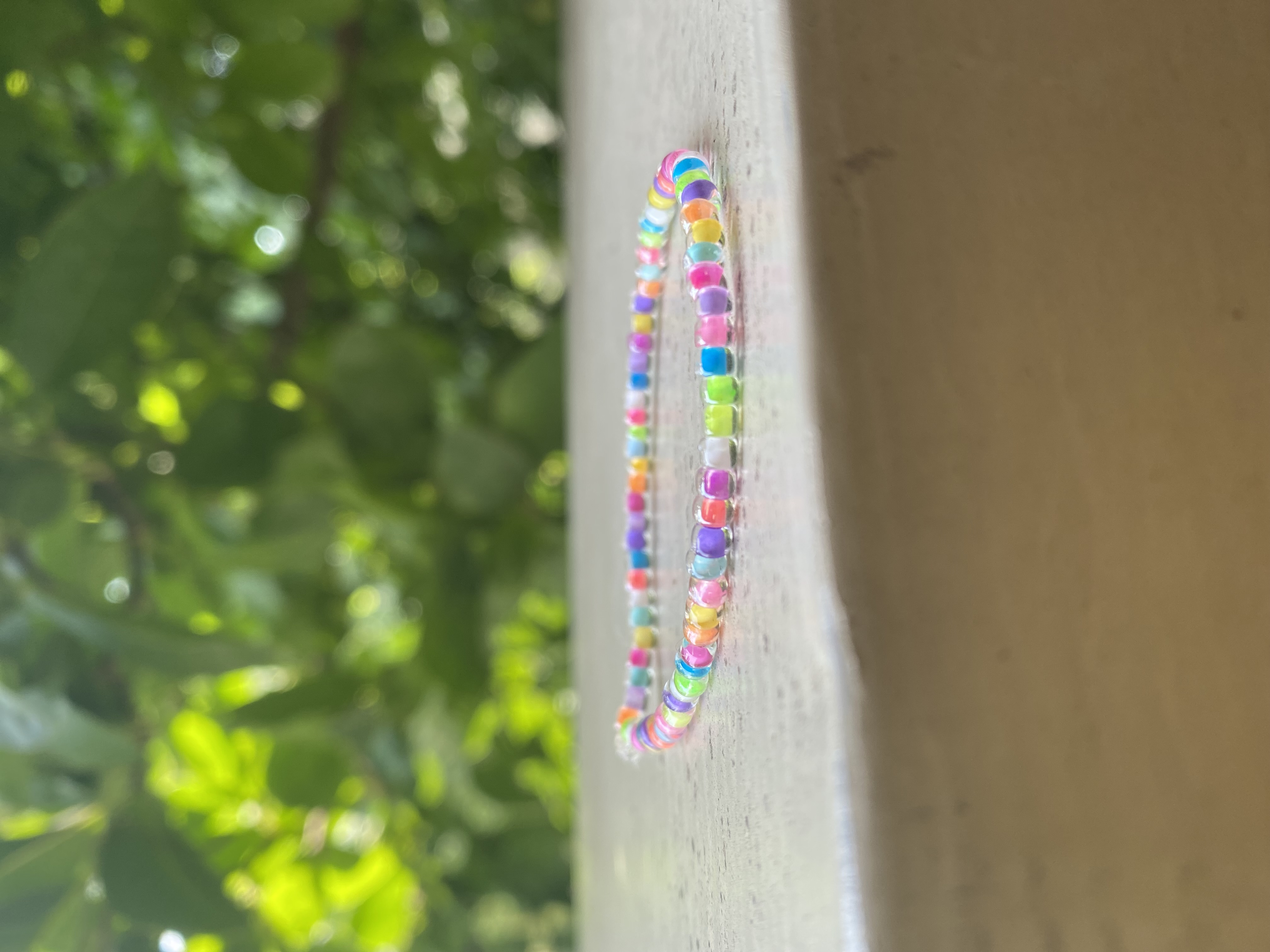 Rainbow neon beaded bracelet