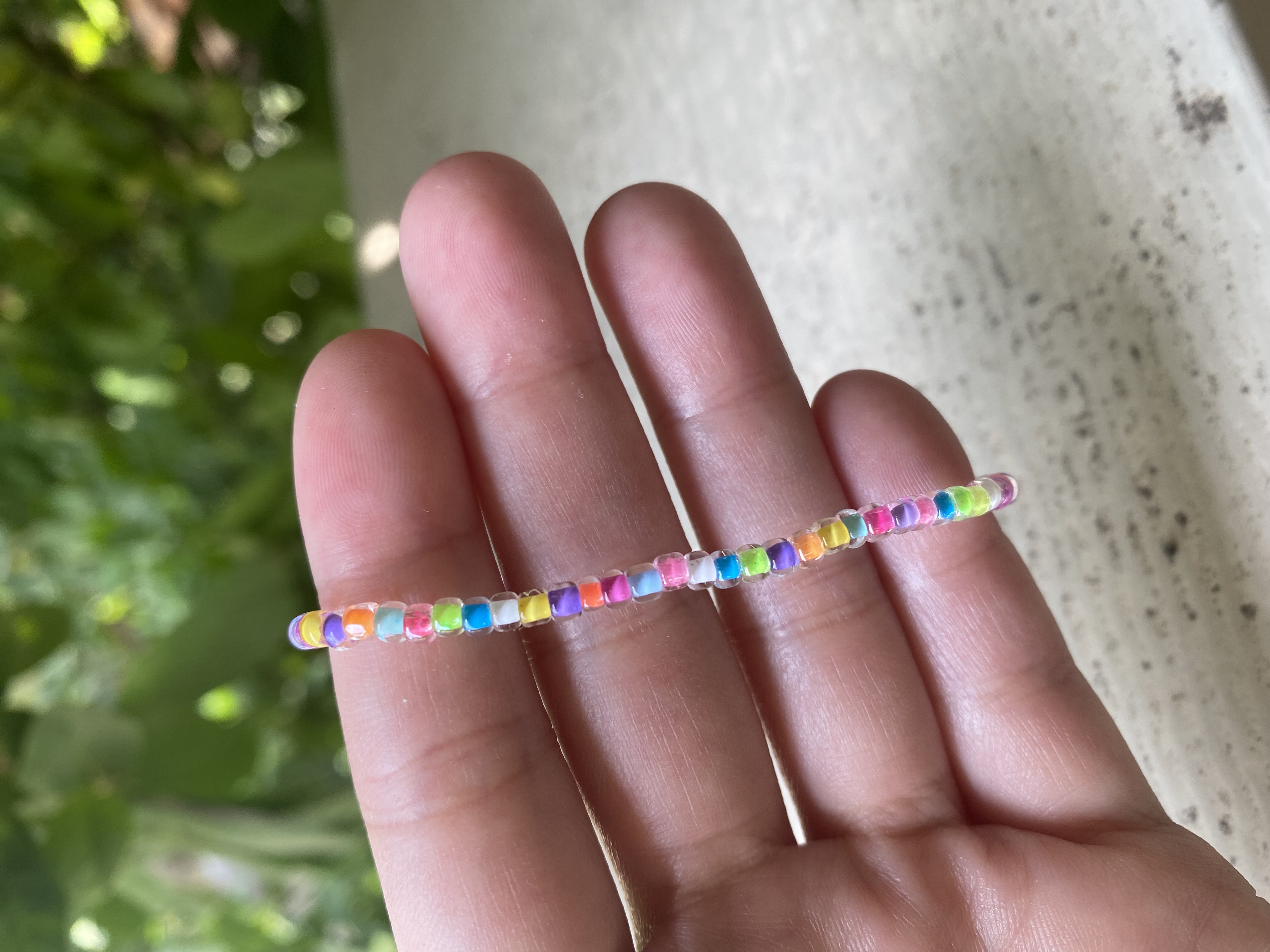 Rainbow neon beaded bracelet