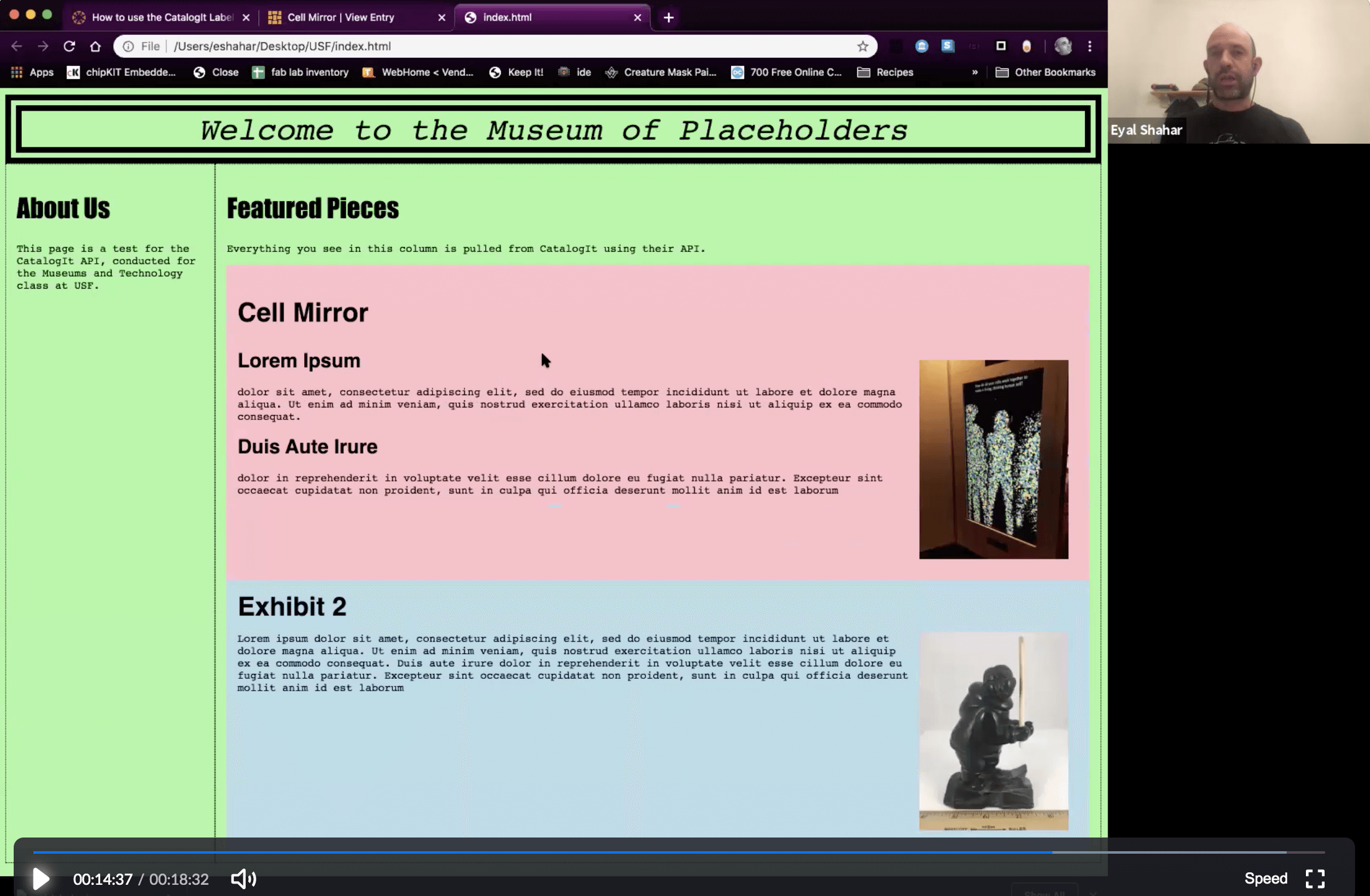 A screenshot of The University of San Francisco's implementation of CatalogIt's WordPress plugins.