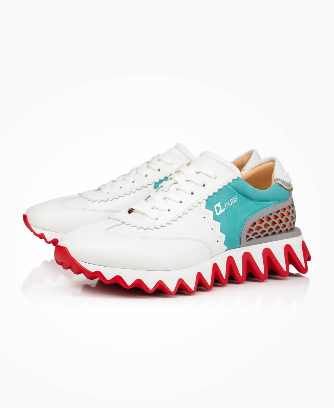 orange louboutin sneakers