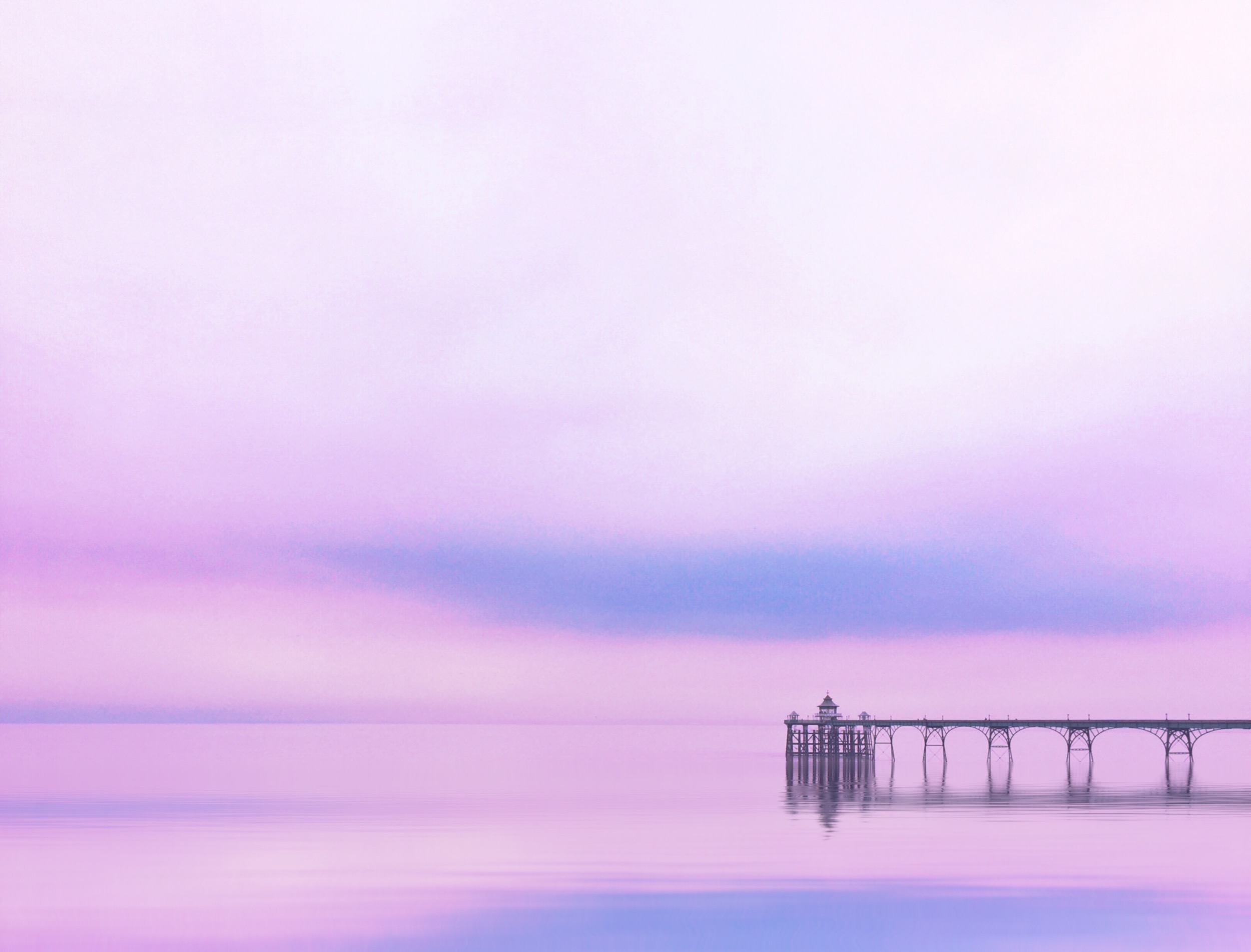 Candy minimal shot of a Victorian Pier taken on iPhone, in Clevedon, UK