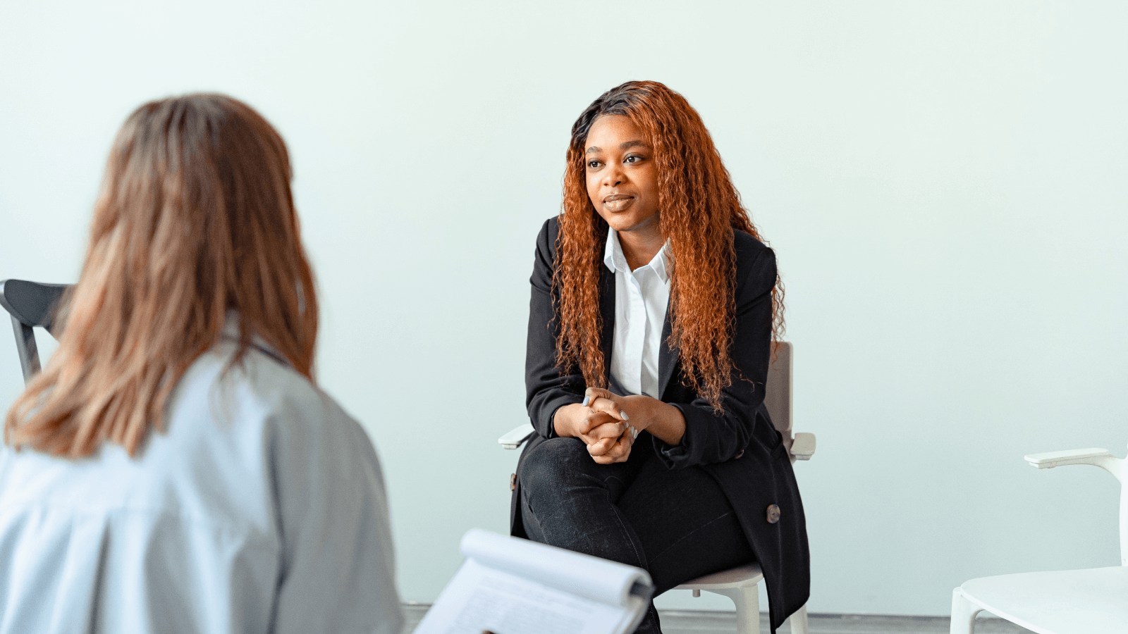 face to face interview - two women talking