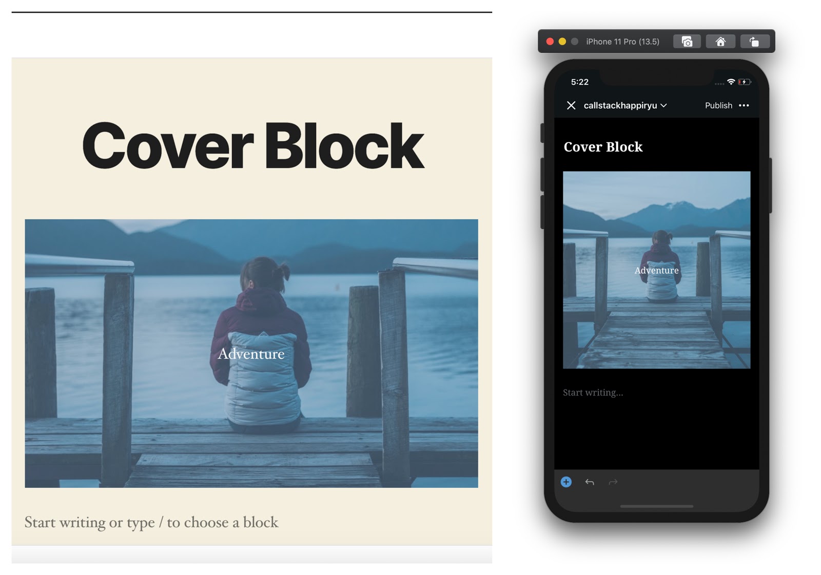 cover block in gutenberg editor