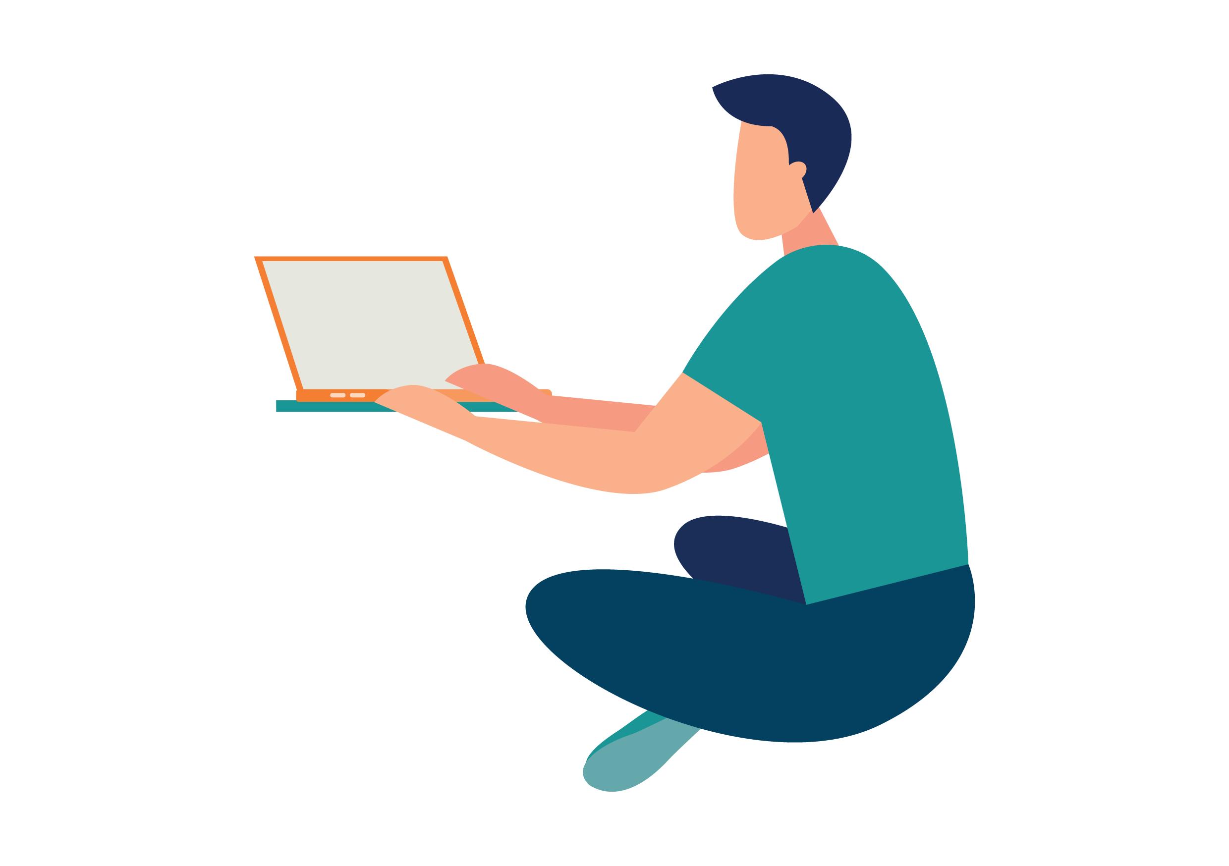 individual on laptop