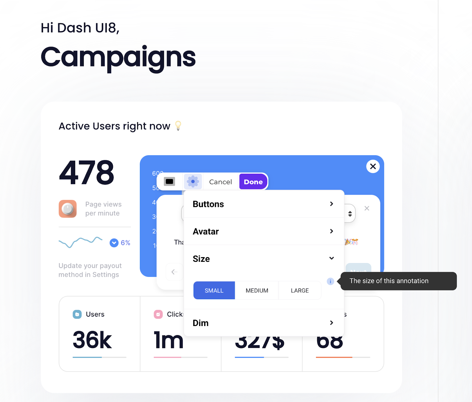 Control Modal Annotation Size screenshot