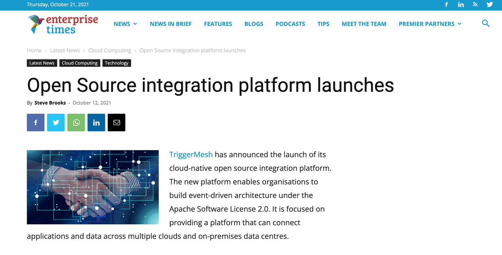 Enterprise Times Triggermesh Open Source Integration Platform