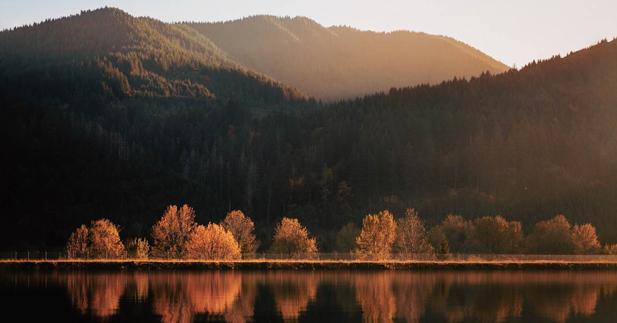 Reflections at a National Park during sunset
