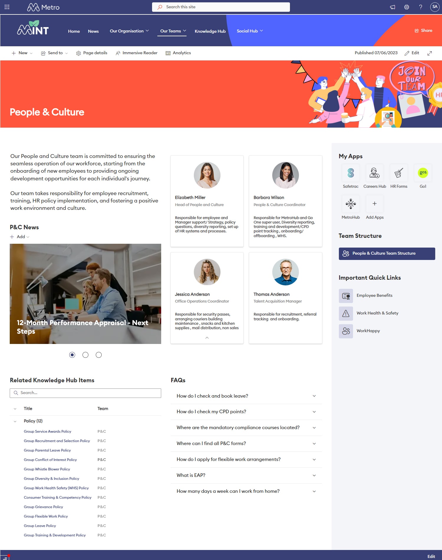 SharePoint Intranet Design Examples To Get You Inspired - Sope