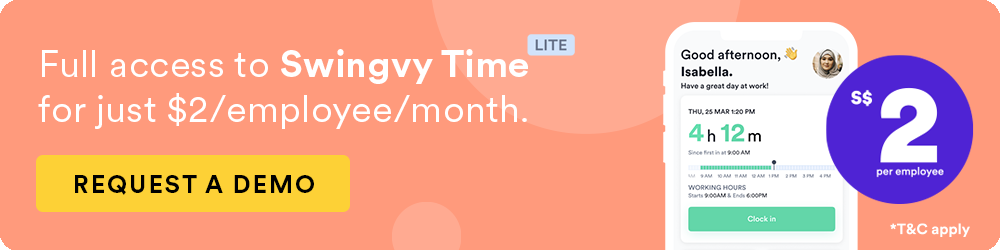 Swingvy Time Launch Promotion. $2 per employee.