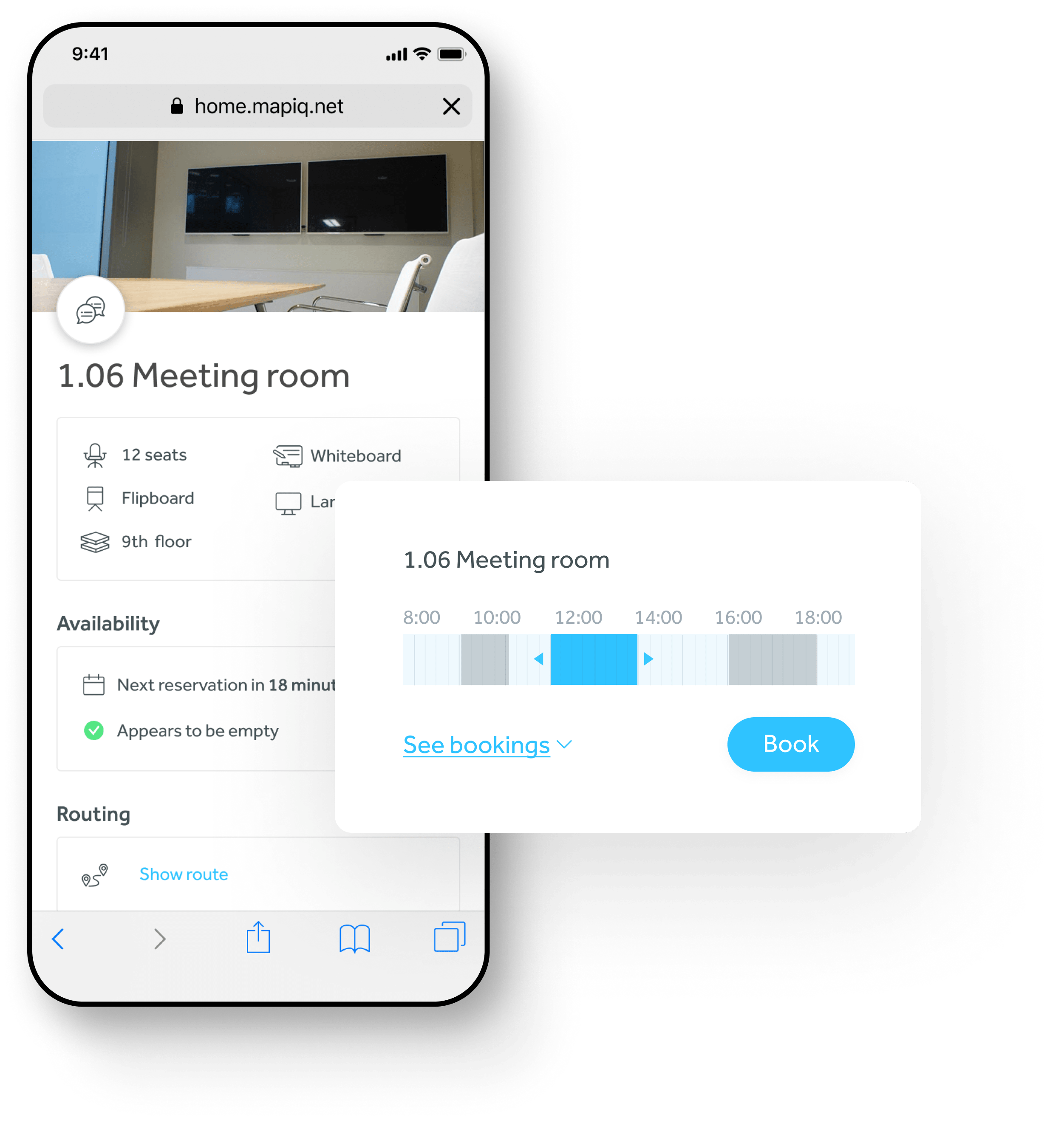 Book flexible workspaces with Mapiq app