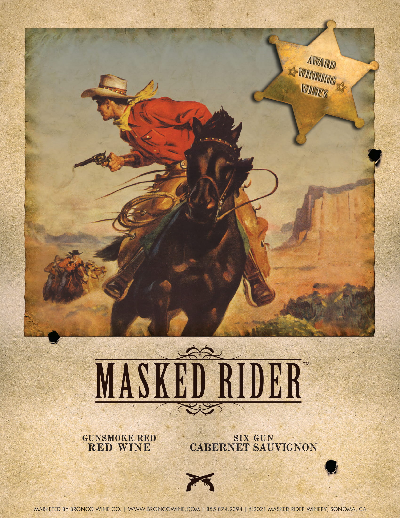 Masked Rider Family wine tech sheet sample