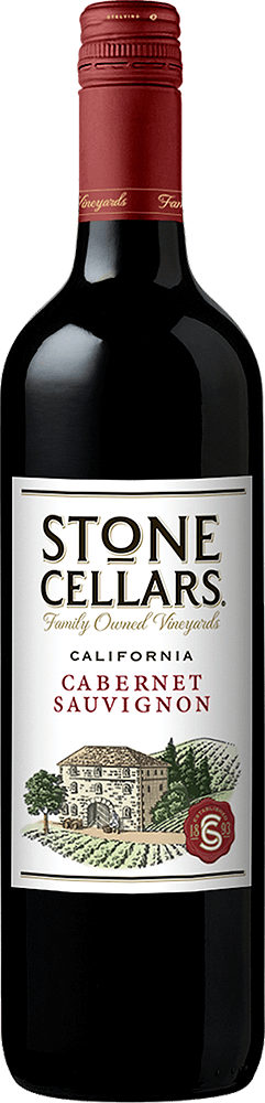 Stone Cellars Cabernet Sauvignon wine label and front of wine bottle