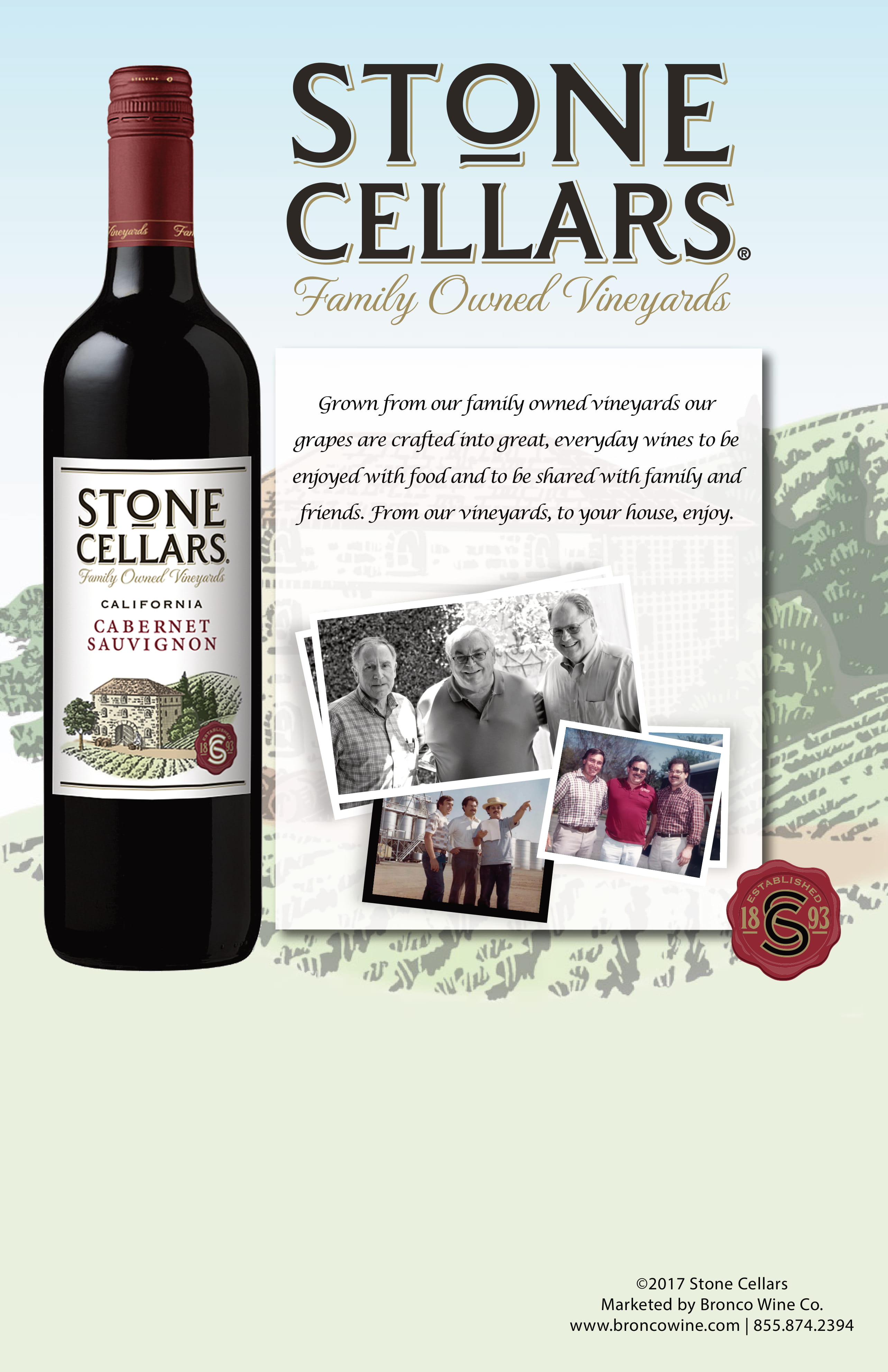 Stone Cellars General wine case card showing portfolio