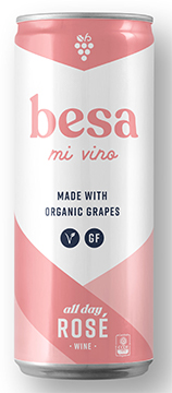 Besa Mi Vino wine brand Rosé can front view