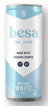 Besa Mi Vino wine brand White Wine can front view