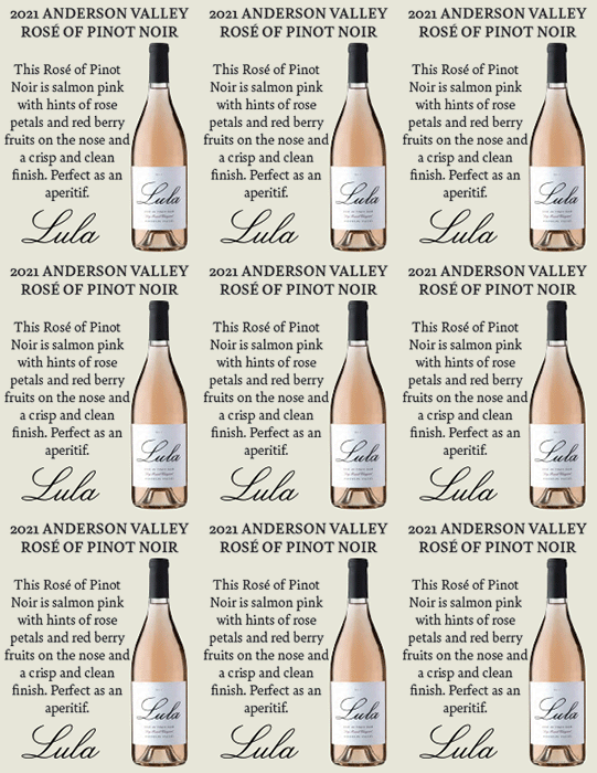 Lula Rose of Pinot Noir Shelf Talker 9up PDF