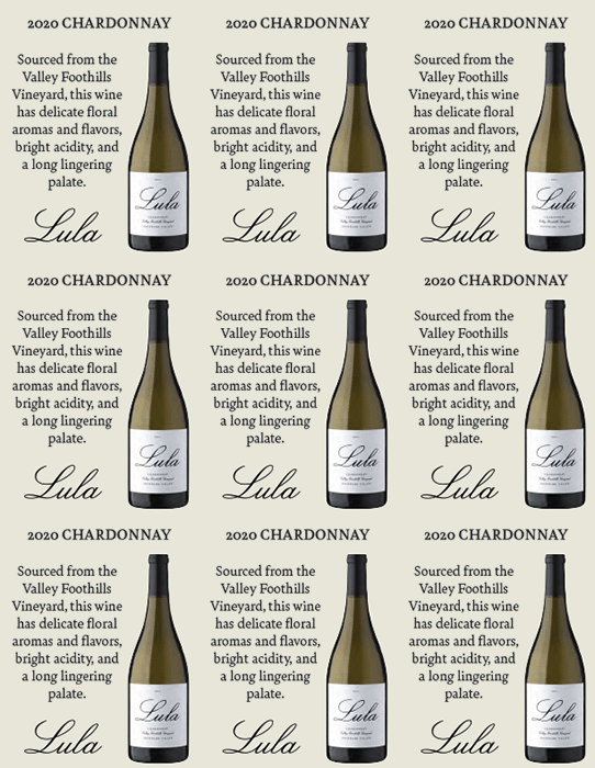Lula Chardonnay Shelf Talker 9up PDF