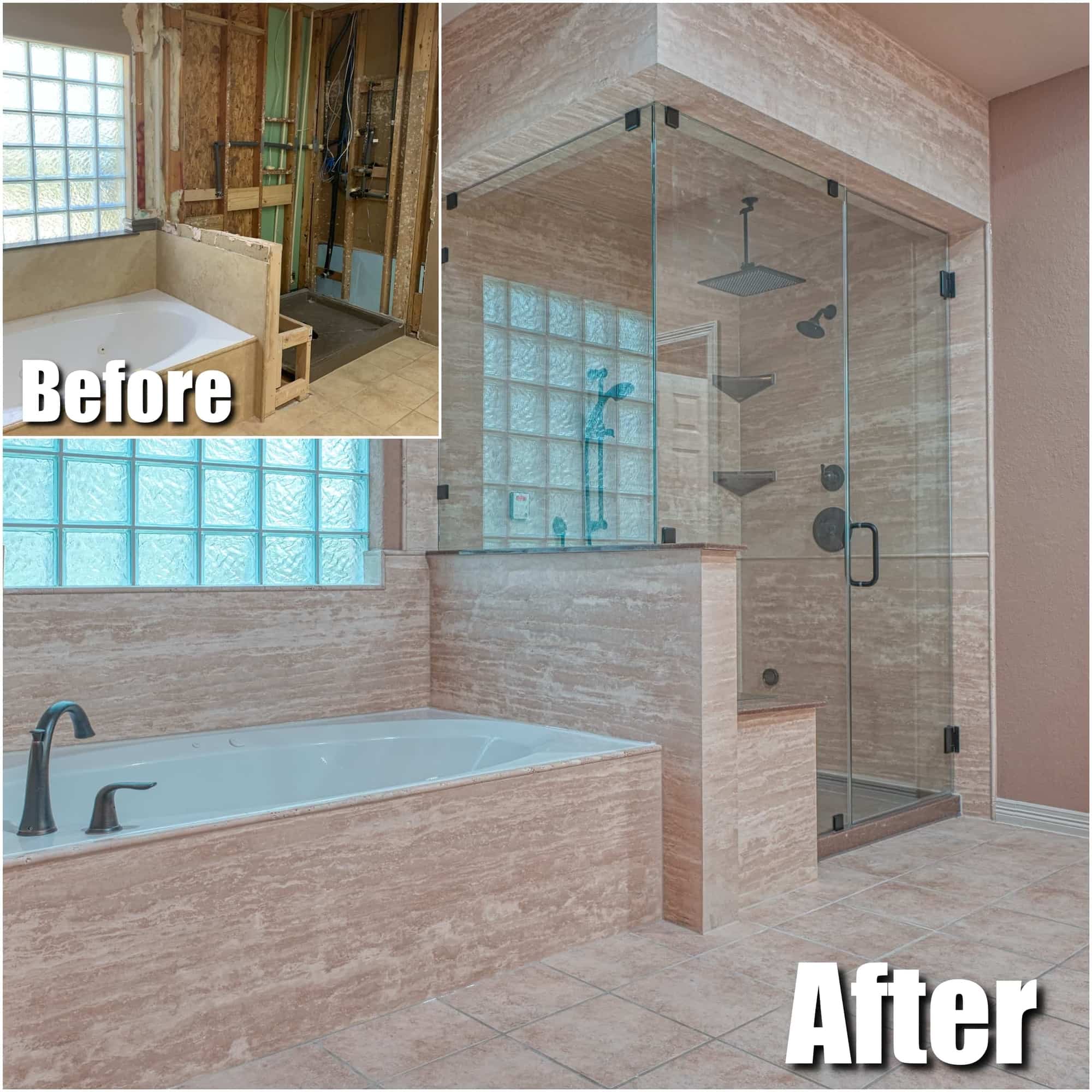 Travertine Steam Shower Remodel EZ Bath