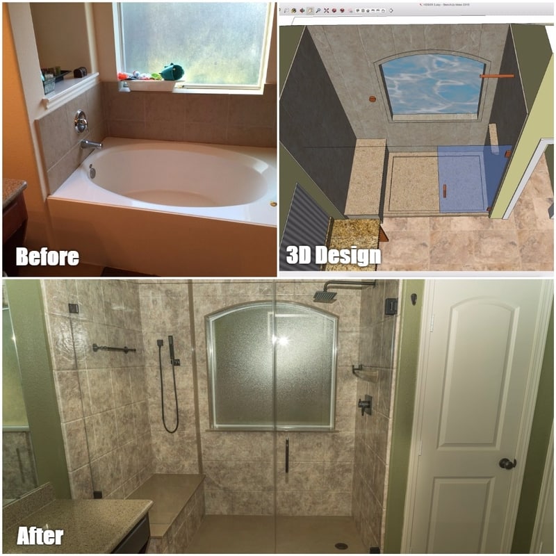 BCI Tub To Shower Renovation With 3D Design EZ Bath