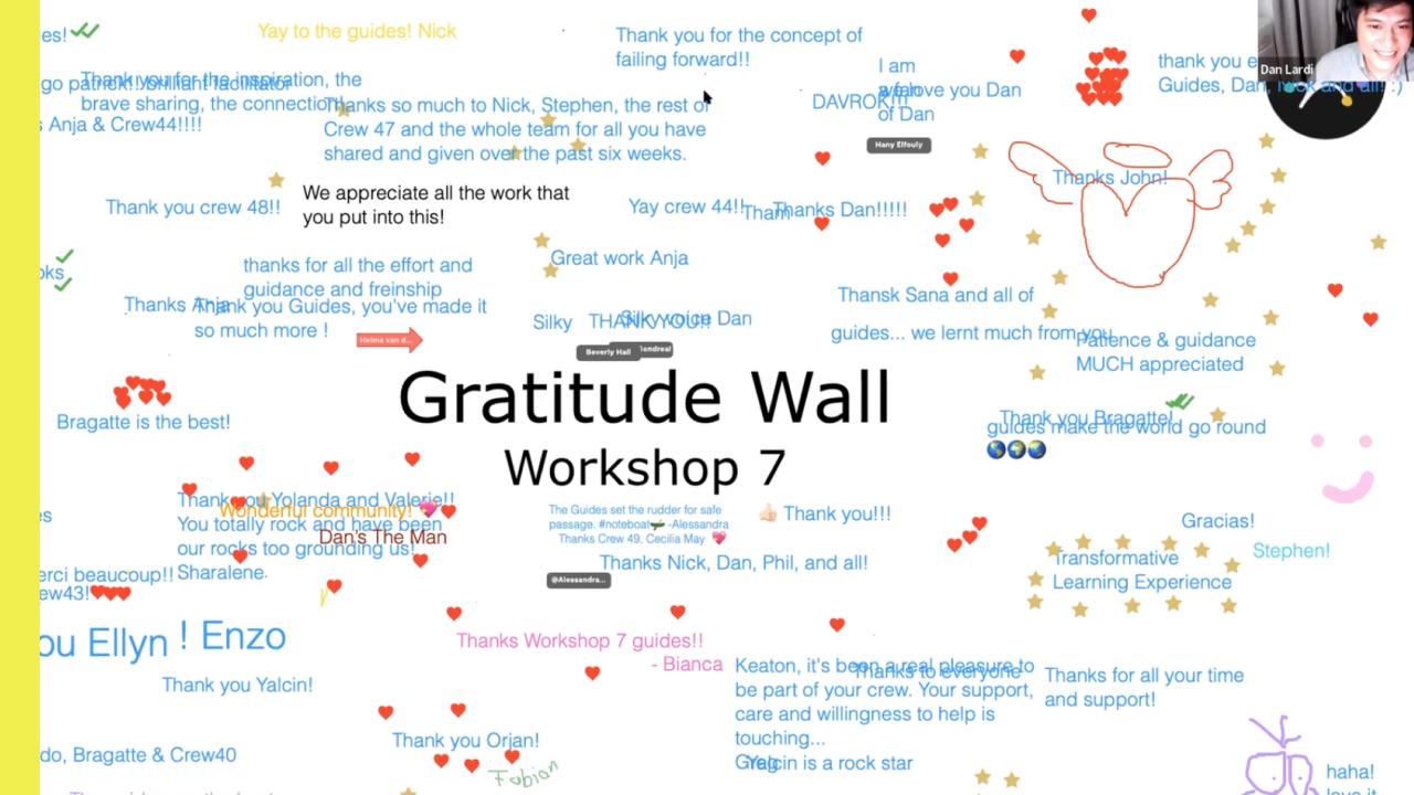 screenshot of gratitude wall image