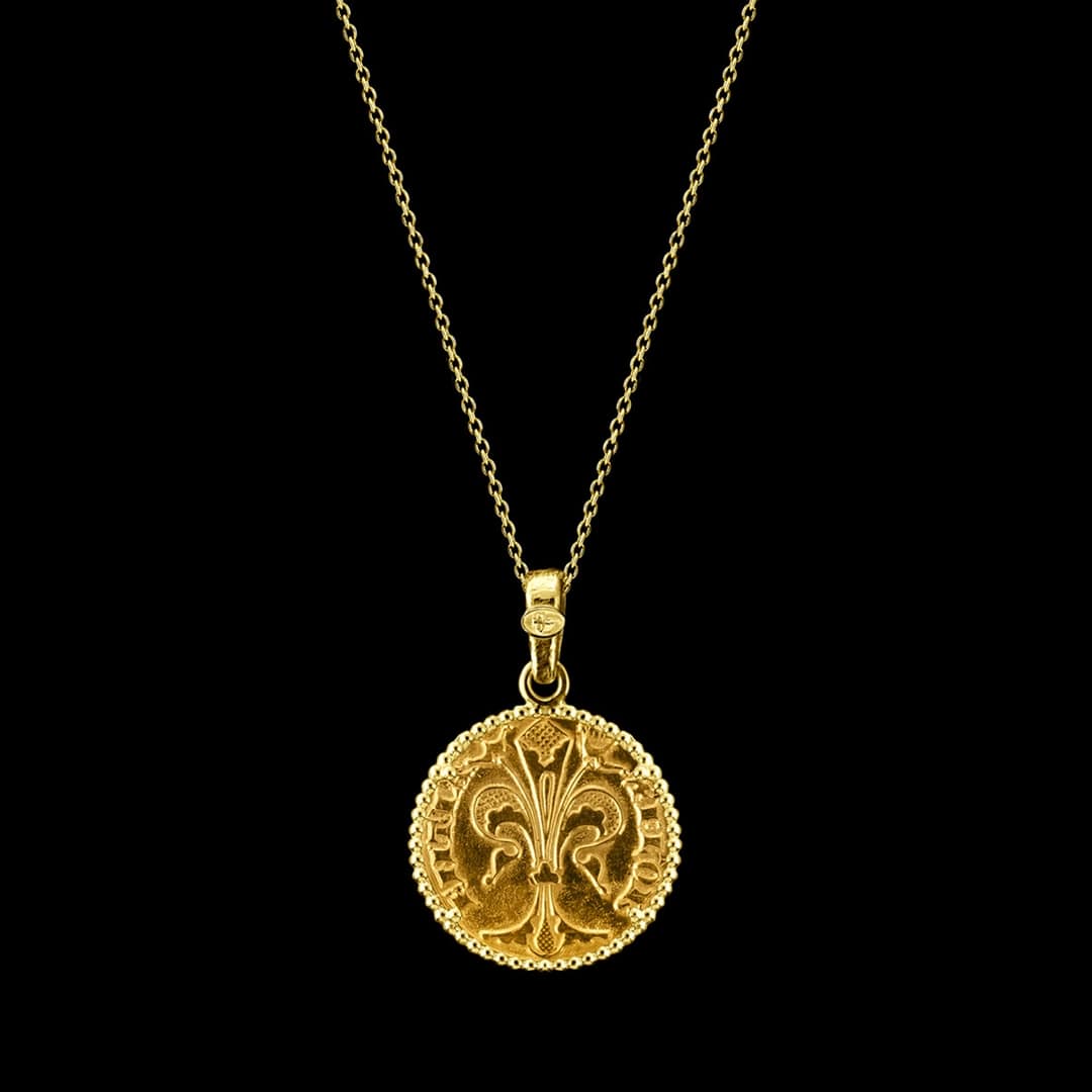 Gold Florin Necklace / Pendant, Pure Gold 21mm