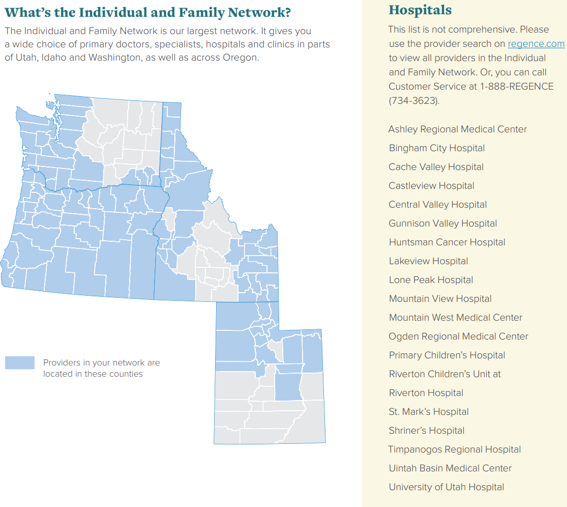 Regence Individual and Family Network 2023
