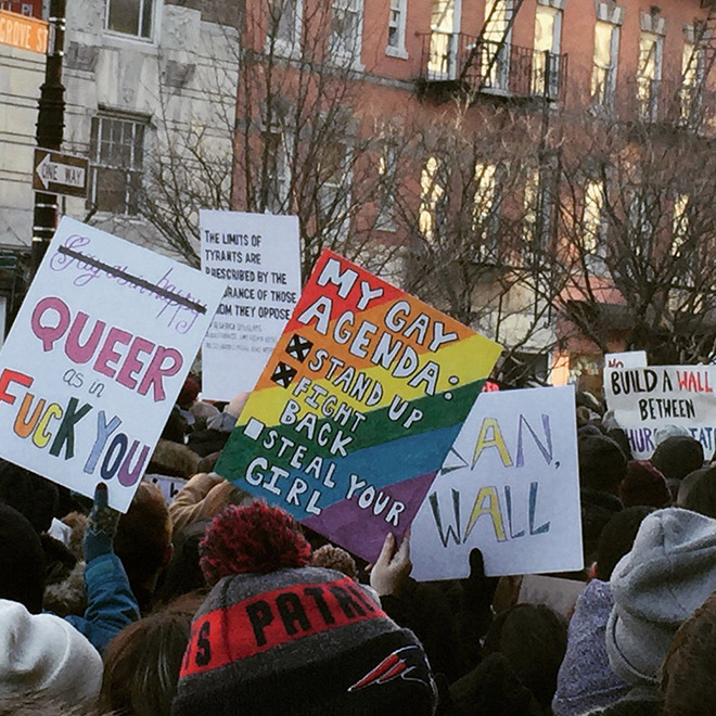gay agenda sign